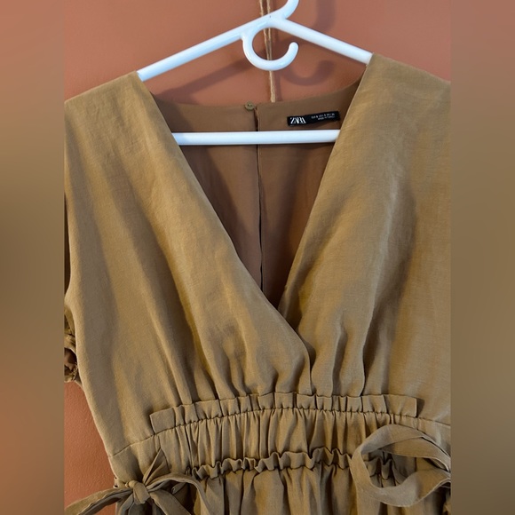 Camel Brown Dress w/ Peek a boo back - Picture 4 of 7